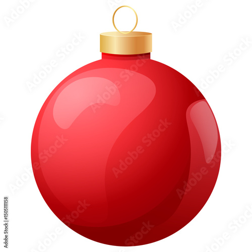 Vector image of Christmas tree Christmas balls on the tree. Concept of new year, celebration, winter and holiday. Element for your design