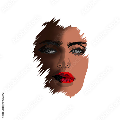 portrait of a young woman without background