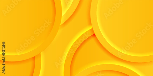 Abstract Background with 3d circle yellow papercut layer