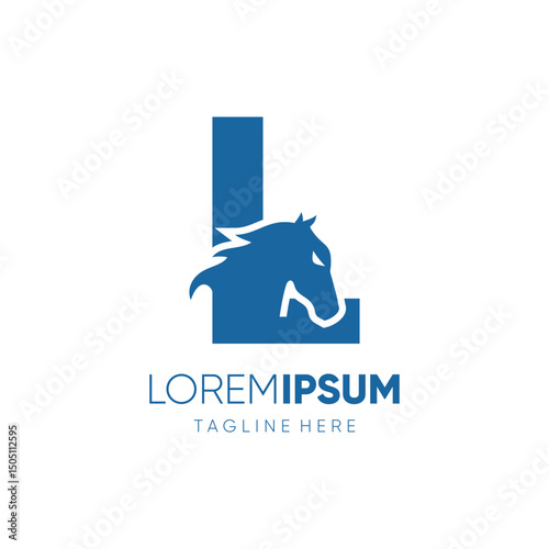 Letter L Initial Horse Logo Design Vector Icon Graphic Emblem Symbol Image Illustration 