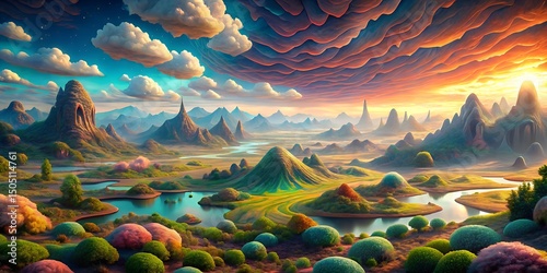 winter landscape with trees and mountains