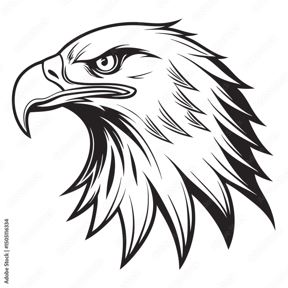 Fototapeta premium Eagle head vector art on white background. eagle icon logo vector. Adobe Illustrator Artwork