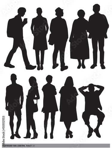 Human scales for presentation on scale 1 : 2