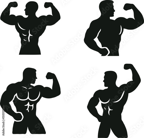 silhouette of bodybuilders that represents fitness
