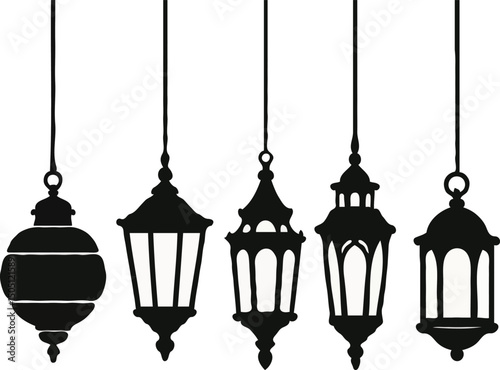 vector illustration of a hanging lantern