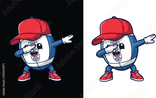 American Football Character Doing The Dab