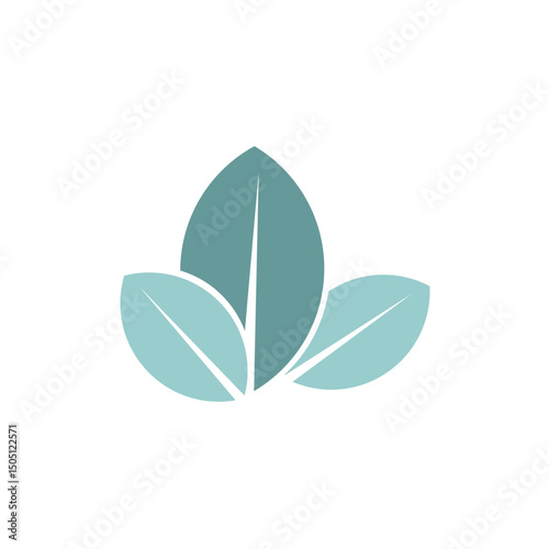 Minimalist Leaf Icon Vector – Flat Botanical Design