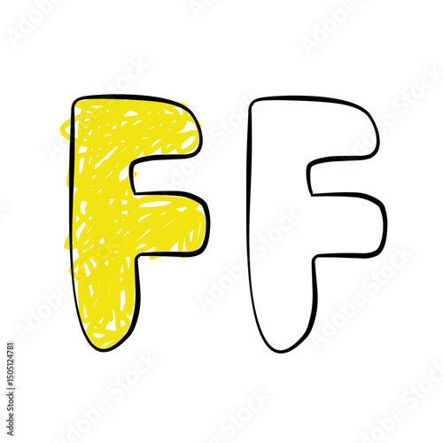 coloring page capital letter F