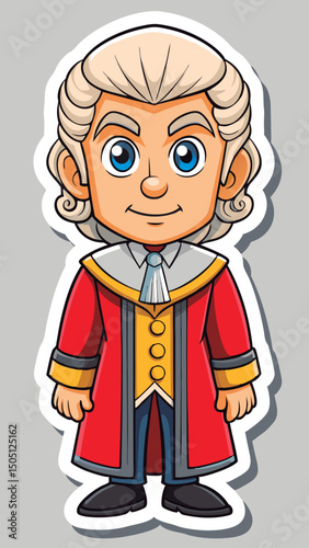 Cartoon judge in formal attire.