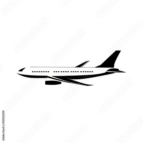 Wallpaper Mural Sleek, monochrome airplane in flight Torontodigital.ca