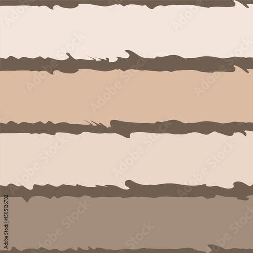 Textures abstract pattern of horizontal stripes in a gradient of brown tones, from pale beige to dark brown, with uneven wavy edges.