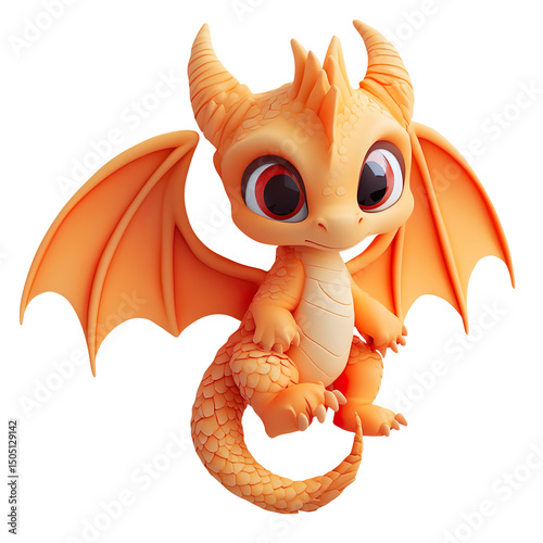 dragon, an icon, an emoji, overhead view, realistic, very slight shadow, plastic, claymation, simple graphic, minimalist, minimalism, white background, soft light overhead, polycount, photorealism,