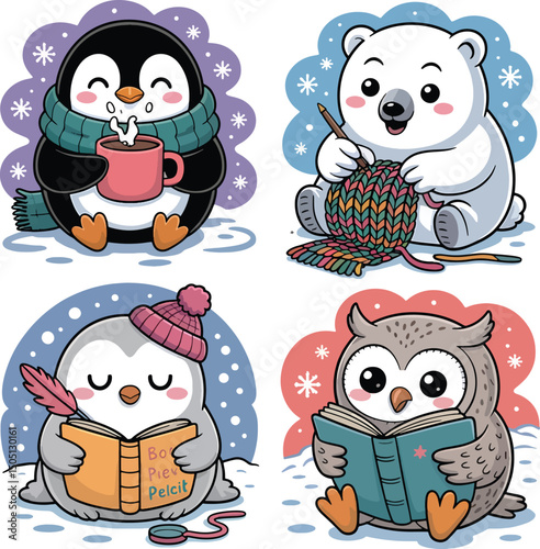 multiple animal sticker stock photos