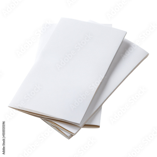 Stack of white paper napkins neatly arranged.