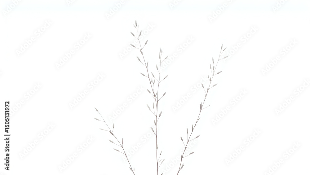 Fototapeta premium Bundle of willow twigs isolated against white background, no shadows, clipping path provided