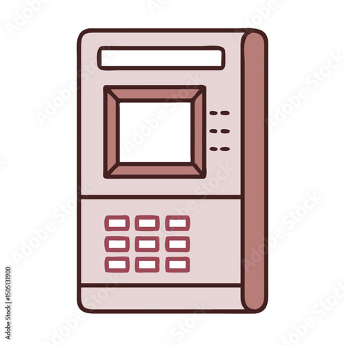 ATM machine illustration, pastel colors, for finance websites