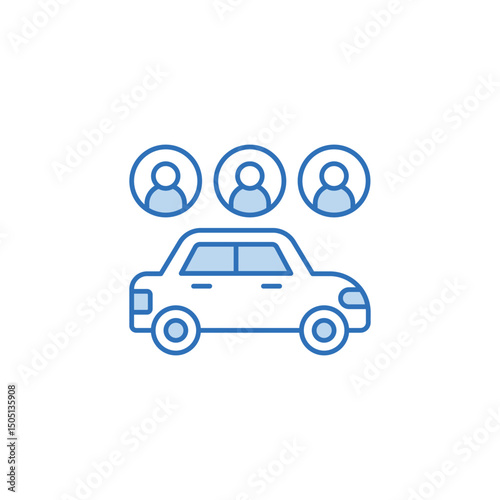 Carpool icon design with white background stock illustration