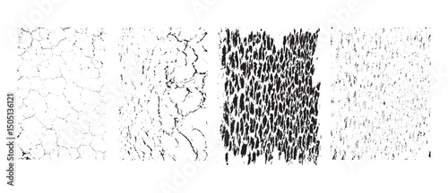 Assorted Grunge Vector Textures: Subtle to Heavy Distressed Styles.