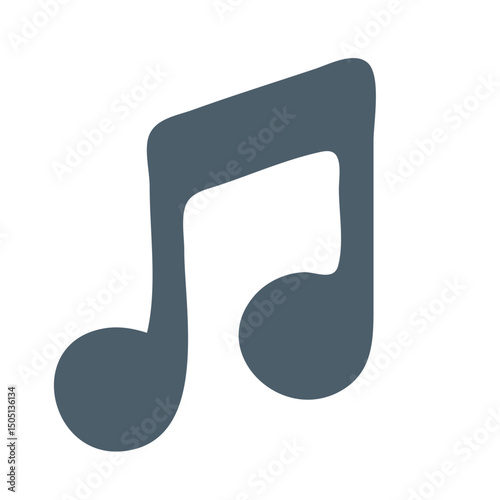 Simple Flat Design Musical Note Symbol Icon Illustration Element