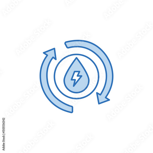 Water Cycle icon design with white background stock illustration