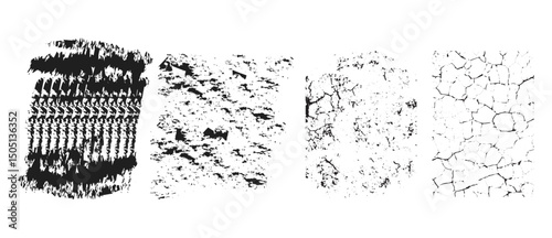 Diverse Grunge Textures Vector Pack: Distressed & Abstract Elements.