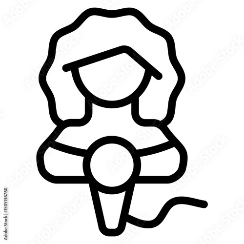 Global Singer Line Icon