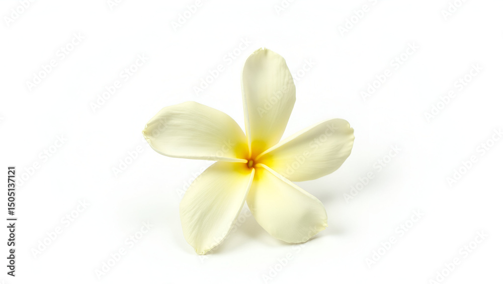 Naklejka premium White jasmine blossom cut out and placed on plain white.