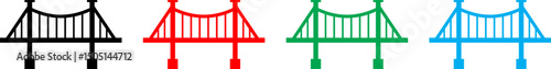 Bridge icon. Construction symbol. Flat design. Stock - Vector illustration.