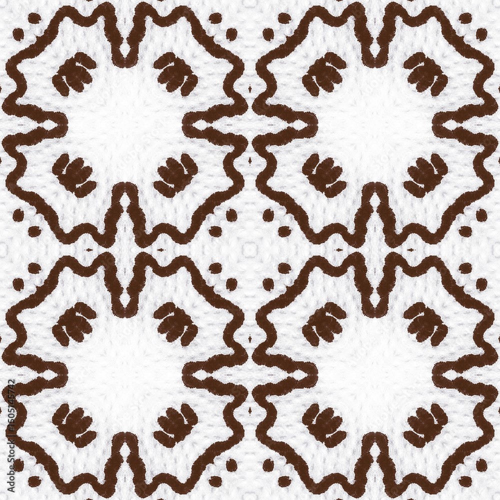 Fototapeta premium Rough Abstract Tie Dye Seamless. Moroccan Tile.