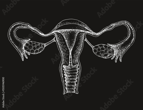Female reproduction system anatomy vector