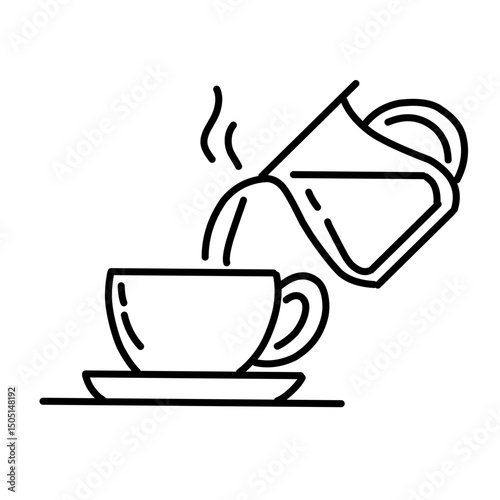 Brewing tea and coffee vector
