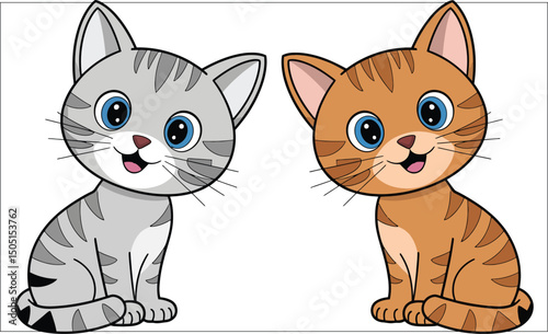 Cute baby cat cartoon illustration

