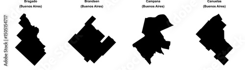 Bragado, Brandsen, Campana, Canuelas outline maps