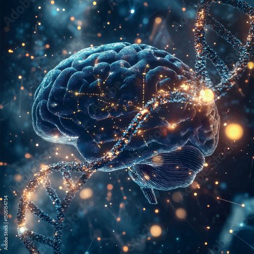 Futuristic Brain with DNA and Neuron Signals