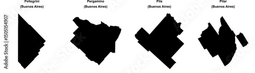 Pellegrini, Pergamino, Pila, Pilar outline maps