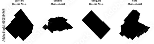 Saavedra, Saladillo, Salliquelo, Salto outline maps