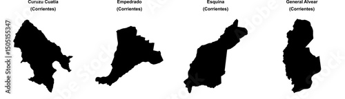Curuzu Cuatia, Empedrado, Esquina, General Alvear outline maps