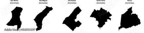 San Martin, San Miguel, San Roque, Santo Tome, Sauce outline maps