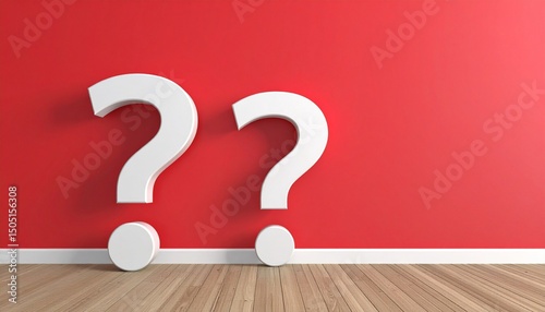 question mark on red background