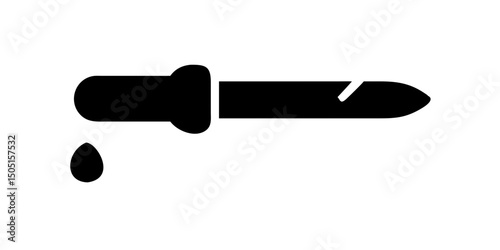 Dropper blak icon. Set of pipette icons. Laboratory analysis sign. Vector illustration.Dropper Bottle Icon with Droplet