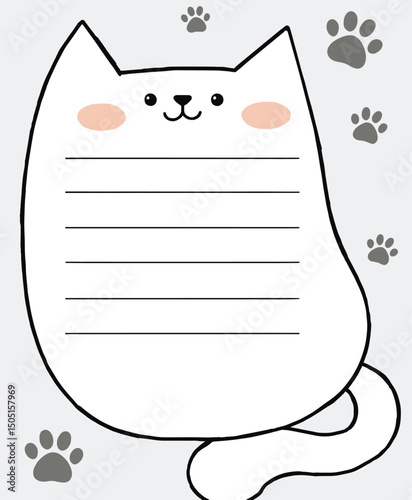 Cute blank paper notes. Stationery organizer set. Scrapbook notes and memo schedule .Printable planner stickers. To Do List sticky note pad. Digital planning element.