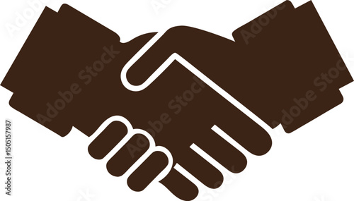  handshake icon, representing a business deal and agreement between people shaking hands, a symbol of partnership and success vector