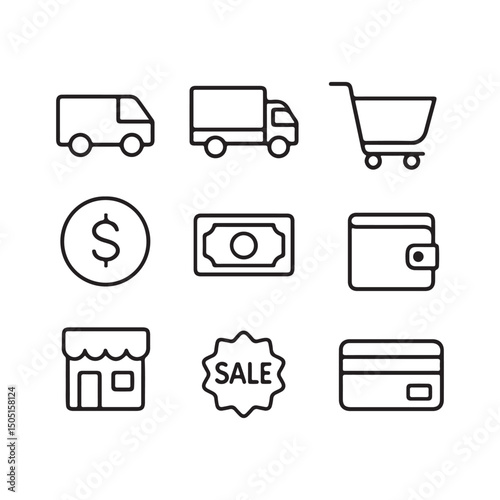 Shopping and Ecommerce Line Icons