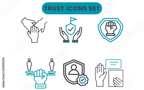 Trust Icons Set, Verified Badge Icon, Secure Shield Symbol, Authenticity Emblem Vector, Trust Seal Icons, Guarantee Stamp Design, Protection and Security Icons, Certified Badge Illustration, 