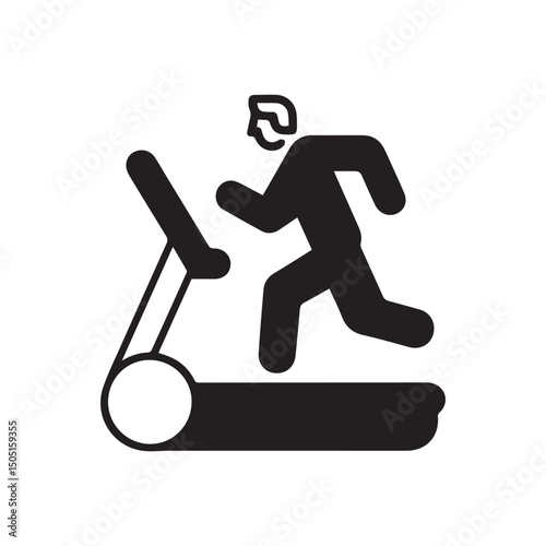 Running on Treadmill Vector Icon