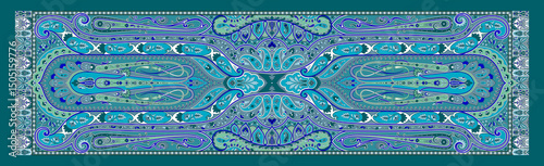 Elegant Kalamkari Inspired Digital Shawl Print – Vibrant Indian Textile Art