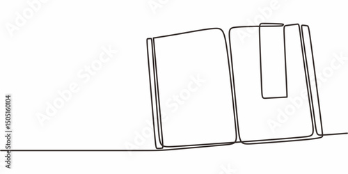 Book Bookmark One Line Art, Education Learning Literature Icon
