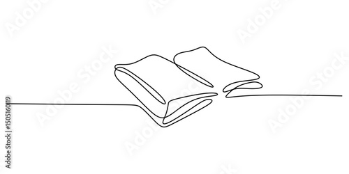 Book and Bookmark Single Line Art, Reading Education Symbol