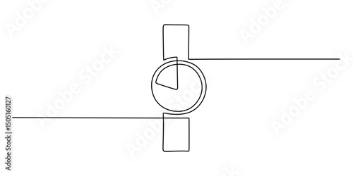 Simple Design Watch Single Line, Fashion Time Accessory Art