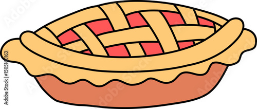 Apple Pie Cartoon Illustration